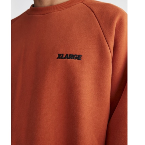 NWT! XLARGE Raglan Crew Neck Sweatshirt Large Brown/ Orange - Picture 4 of 9
